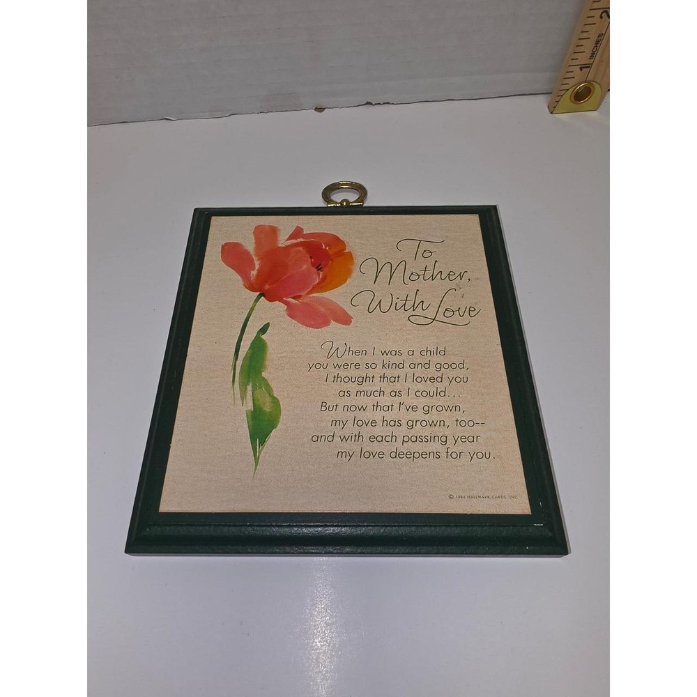 vintage 1984 Hallmark Mother's Day wall plaque featuring a heartfelt poem